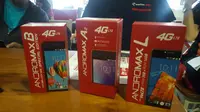 Tiga smartphone Andromax yang mendapat potongan harga di awal Februari. (Liputan6.com/Corry Anestia)