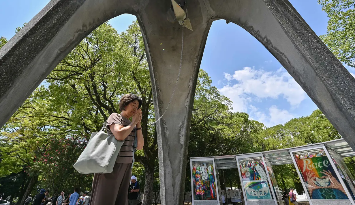 Kubah Bom Atom di Hiroshima menjadi simbol kuat dari kekuatan menghancurkan dari senjata nuklir dan menjadi pengingat dampak mengerikan perang. Bangunan ini merupakan saksi bisu peristiwa pemboman di Hiroshima. (Richard A. Brooks/AFP)