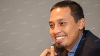 Sekjen PSSI, Azwan Karim, saat menggelar jumpa pers terkait pencabutan sanksi PSSI oleh FIFA di Kantor PSSI, Jakarta, Senin (16/5/2016). (Bola.com/Vitalis Yogi Trisna) 