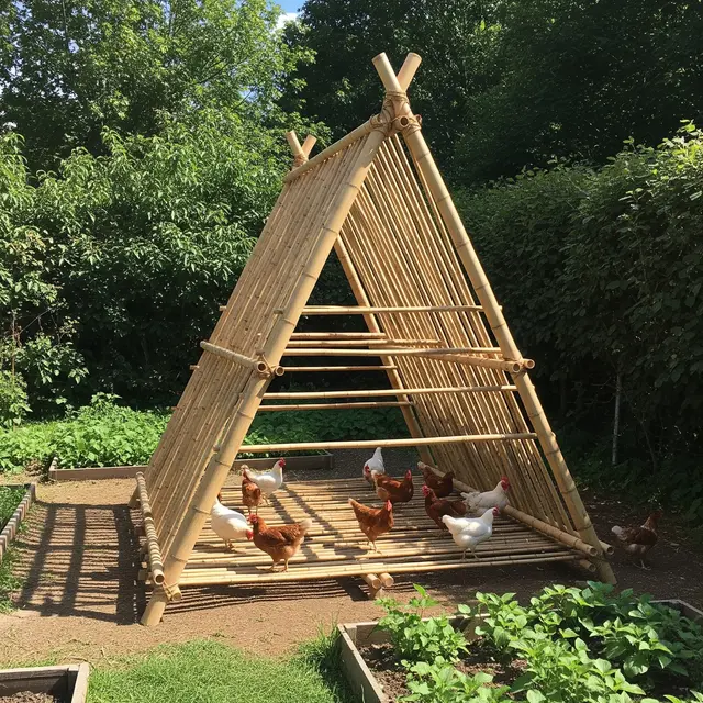 Kandang Ayam Bambu Murah tapi Modern untuk Ternak Rumahan Modal Kecil (Image by Gemini AI)