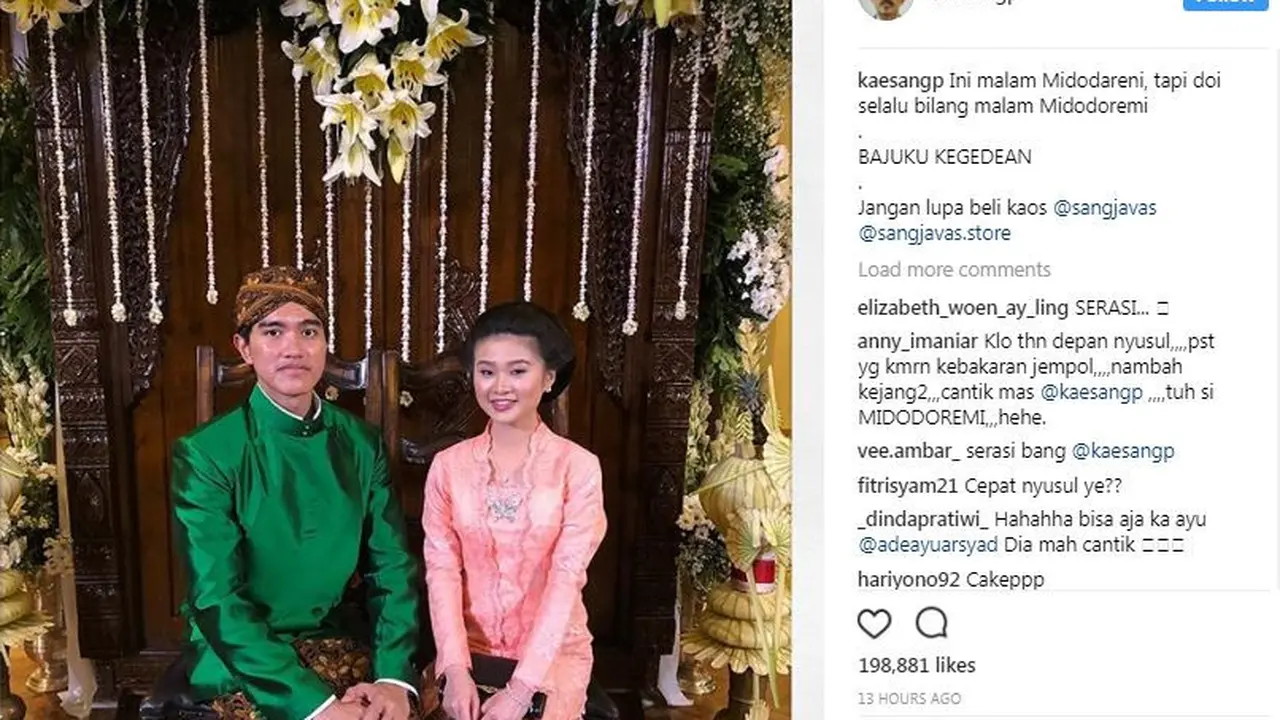 Kaesang dan kekasih di pernikahan Kahiyang Ayu