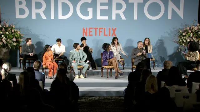 Konferensi pers Bridgerton. (Netflix)