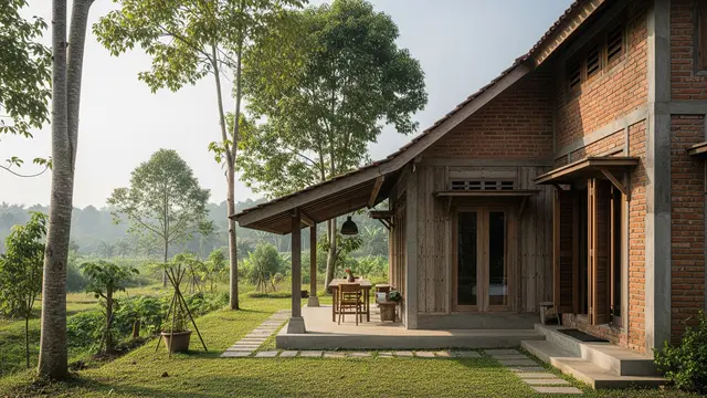 Rumah Ala Pedesaan yang Bikin Pikiran Lebih Tenang. Foto AI Generated