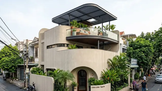 Rumah Tipe 36 dengan Rooftop dan Sudut Melengkung