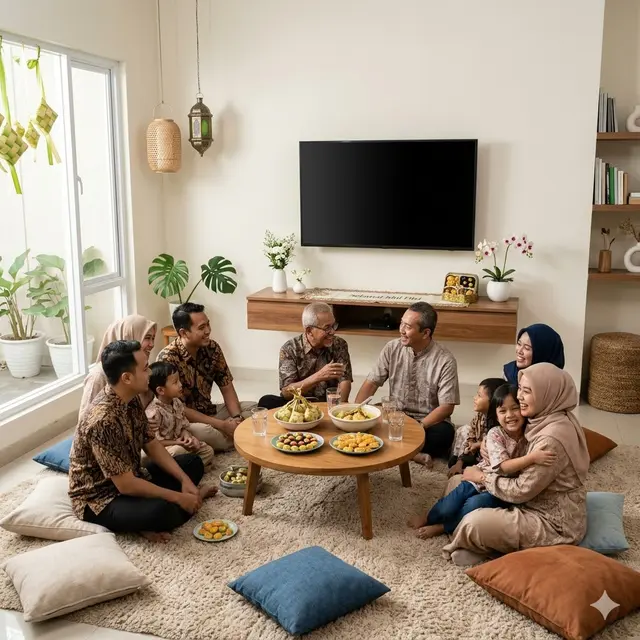 Model Ruang TV Kecil Lesehan