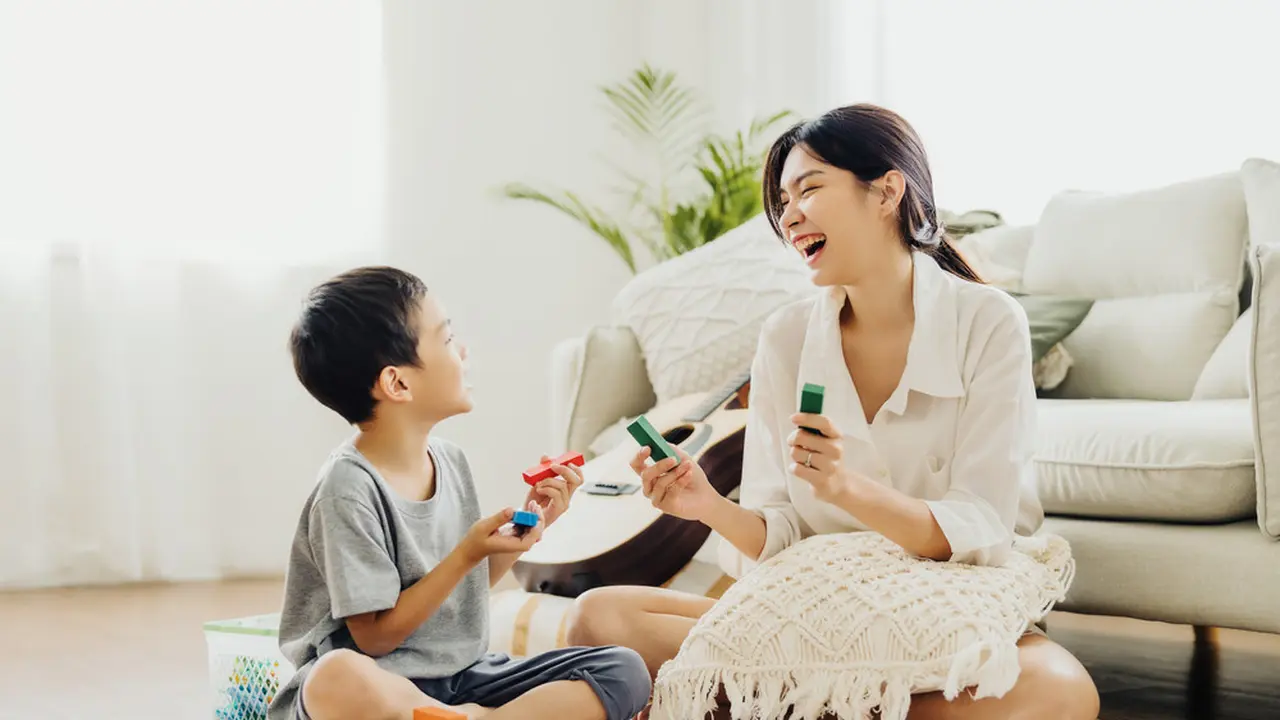 Ilustrasi bermain bersama anak
