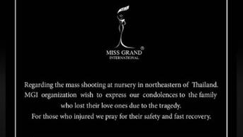 Miss Grand International Berduka atas Tragedi Penembakan Massal di Penitipan Anak Thailand