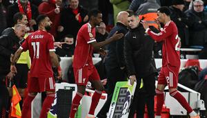 Selebrasi Hugo Ekitike saat Liverpool menang atas Brighton (AFP)