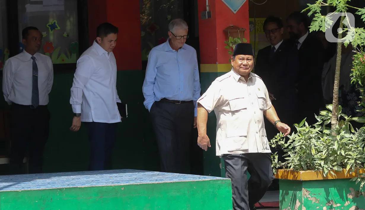 Presiden Prabowo menyampaikan bahwa Bill Gates datang ke Indonesia untuk memberikan dukungan terhadap program MBG. (Liputan6.com/Herman Zakharia)