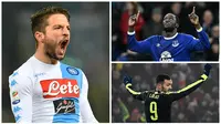 Kabar transfer pada, Jumat (16/3/2017), diwarnai niat Manchester United mendatangkan bintang Napoli, Dries Mertens dan keinginan AC Milan mendapatkan striker Everton, Romelu Lukaku. (AFP)