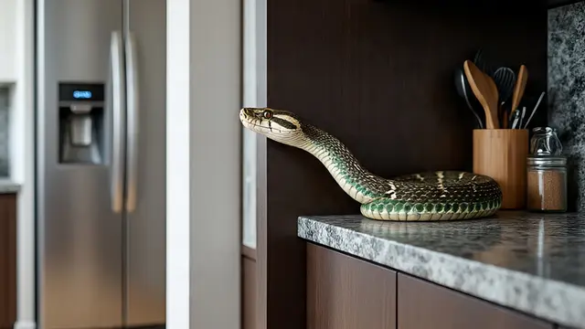 Ular sembunyi di dapur.