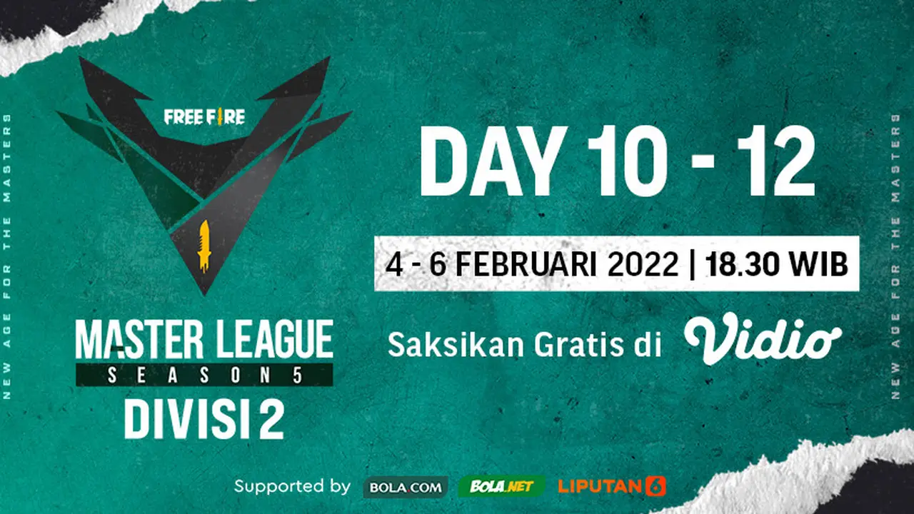Link Live Streaming Free Fire Master League Season 5 Divisi 2 di Vidio, 4-6 Februari 2022