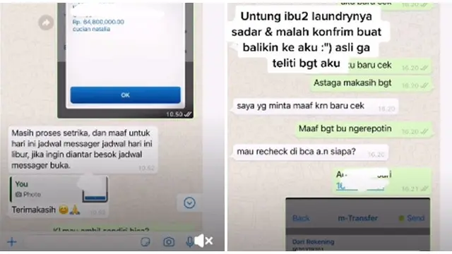 5 Chat Kelebihan Transfer Uang Puluhan Juta Ini Bikin Panik