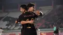Pesepak bola Timnas Jerman U-17 Bilal Yalcinkaya berselebrasi dengan rekan setimnya setelah mencetak gol ke gawang Selandia Baru pada matchday 2 Grup F Piala Dunia U-17 2023 di Stadion Si Jalak Harupat, Bandung, Rabu (15/11/2023) malam WIB. (Doc. LOC WCU17/SBN)