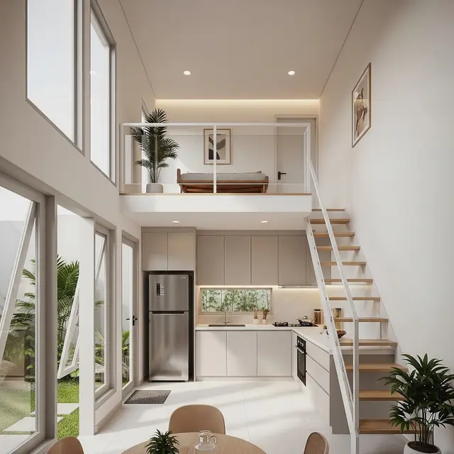 9 Gambar Rumah Minimalis Mezzanine, Maksimalkan Ruang Vertikal
