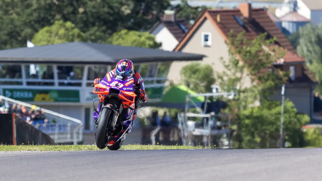 Jorge Martin beraksi di MotoGP Jerman 2024