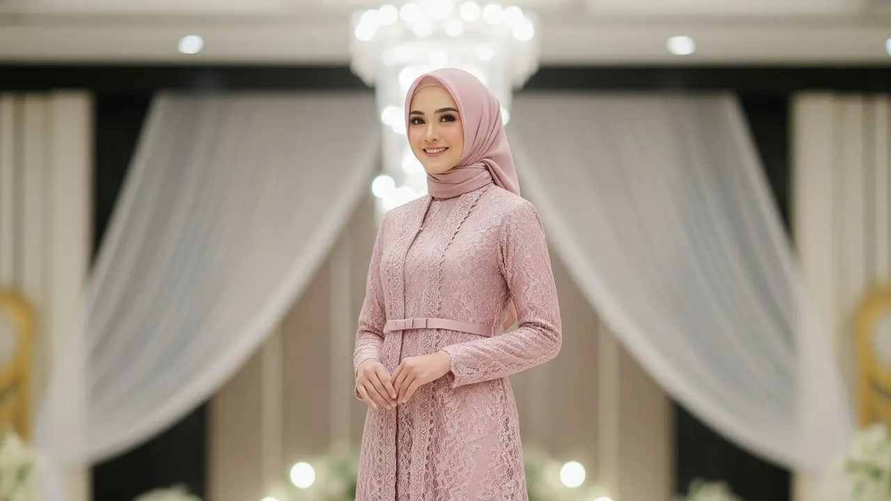 Model Gamis Brokat Among Tamu