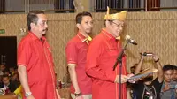 Ketua MPR RI Bambang Soesatyo (Bamsoet) saat Sosialisasi Empat Pilar MPR RI dan Pelantikan Depidar Soksi Kepri di Tanjungpinang, Kepri, Kamis (21/11/19).