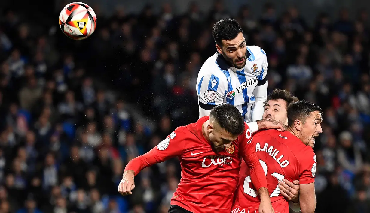 Mallorca membuka keunggulan lebih dulu di menit ke-50 melalui gol Giovanni Gonzalez. (ANDER GILLENEA/AFP)