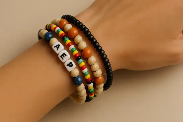 5. Gelang Manik-Manik Bertingkat (Layered Beads)