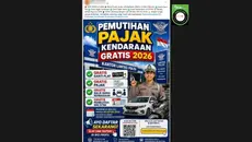 Cek Fakta: Hoaks Link Pendaftaran Pemutihan Pajak Kendaraan Gratis 2026
