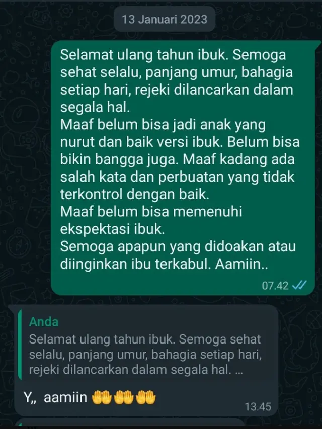 6 Balasan Chat Ibu Dapat Ucapan Selamat Ultah dari Anak Ini Bikin Senyum Tipis