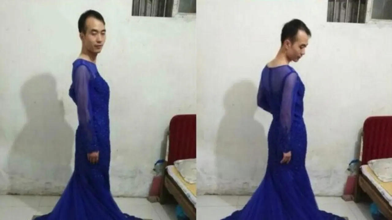 Tuai Pujian, Pria di Tiongkok Kenakan Gaun yang Dijualnya Sendiri