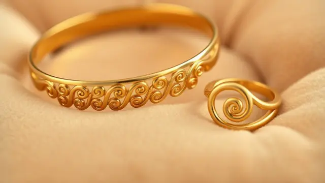 Set Gelang Spiral dan Cincin Ukir Unik