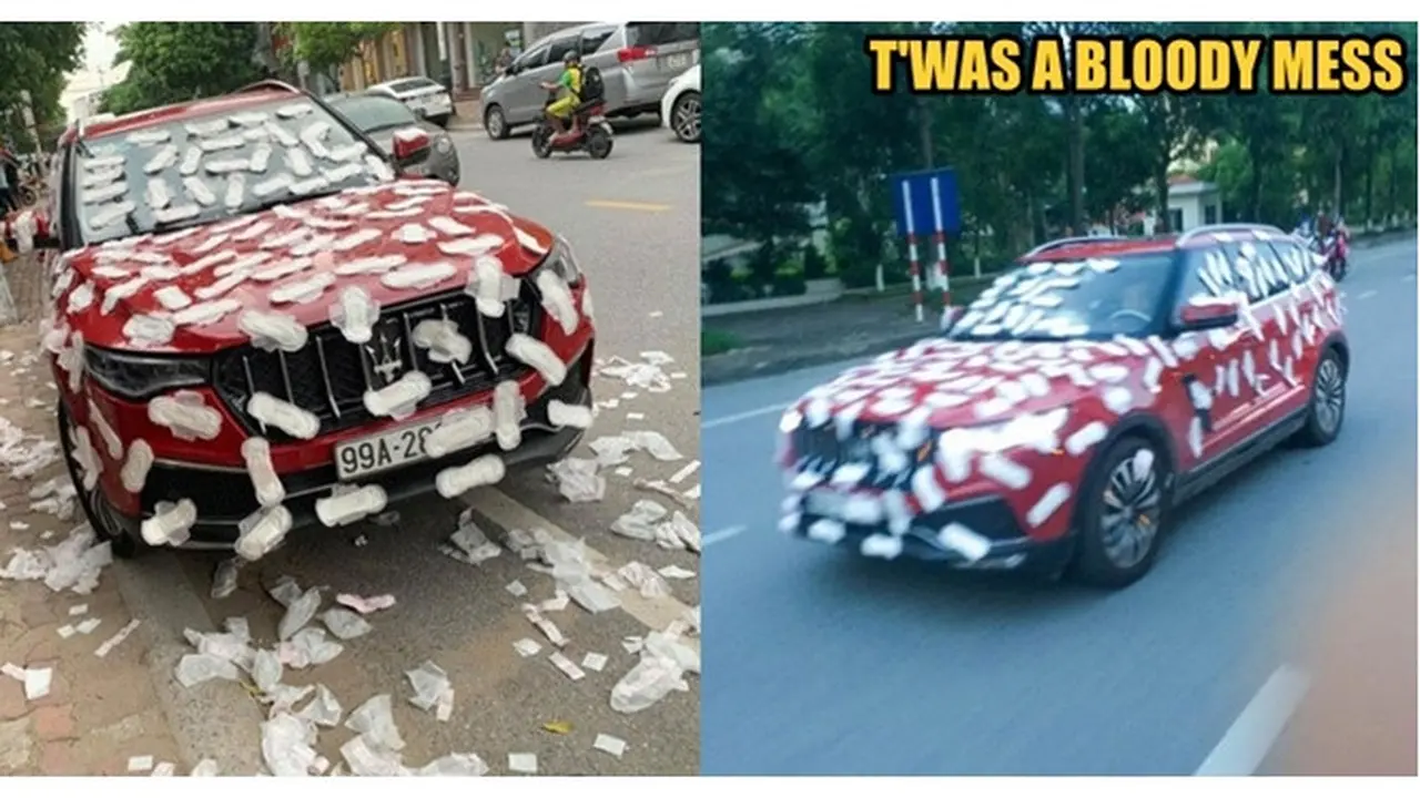 Parkir Sembarangan, Pria Ini Temukan Mobil Mewahnya Terpasang Puluhan Pembalut