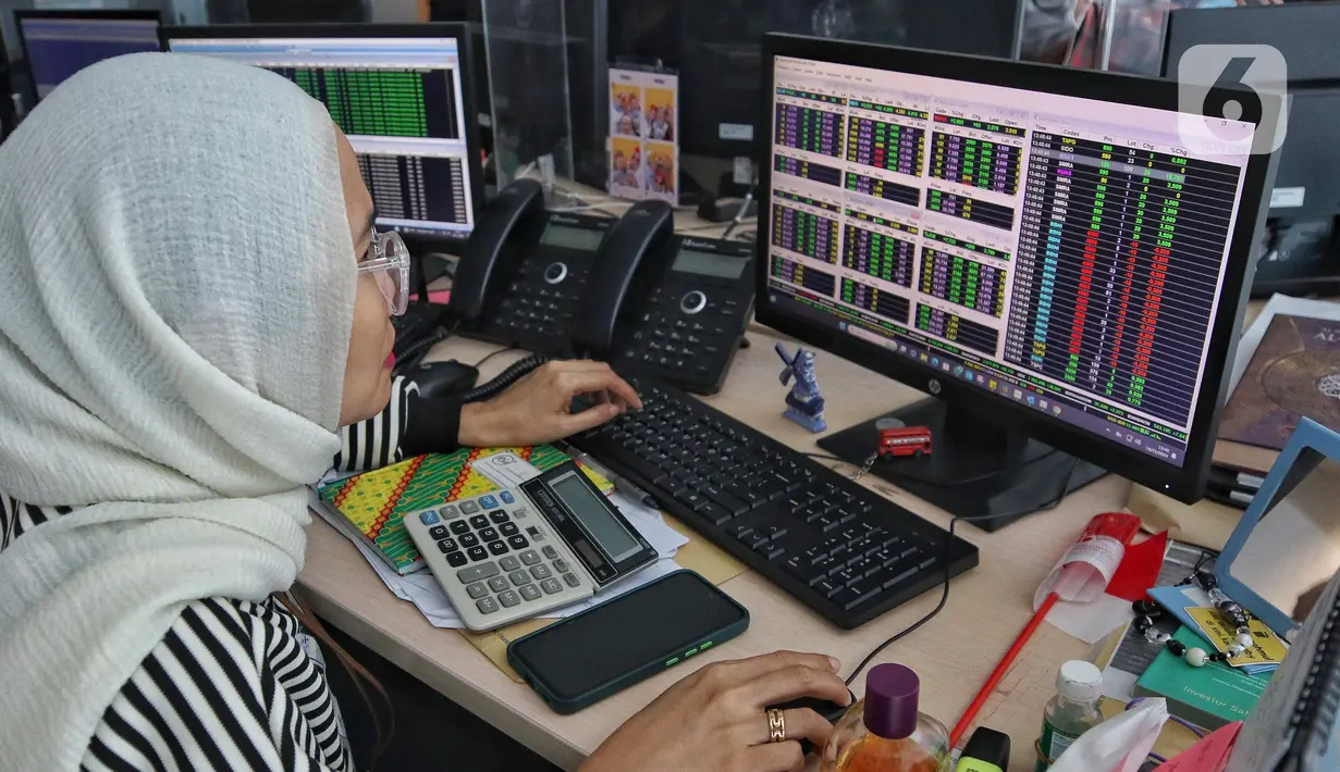 Data RTI juga mencatat ada 382 saham mengalami penguatan, 212 saham melemah dan 197 saham stagnan. (Liputan6.com/Angga Yuniar)
