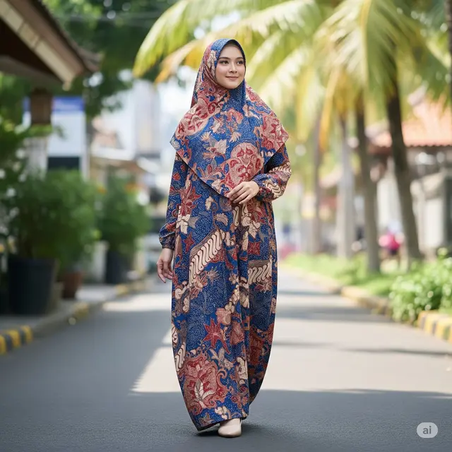 Gamis Batik Rayon Premium Motif Parang