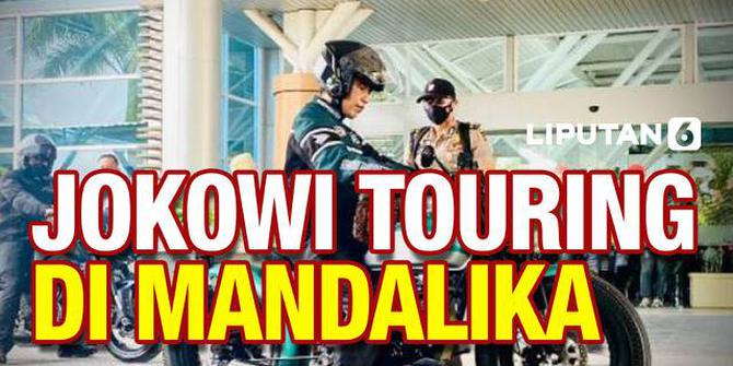 VIDEO: Tampil Bak Pembalap, Jokowi Touring di Jalan Bypass Mandalika