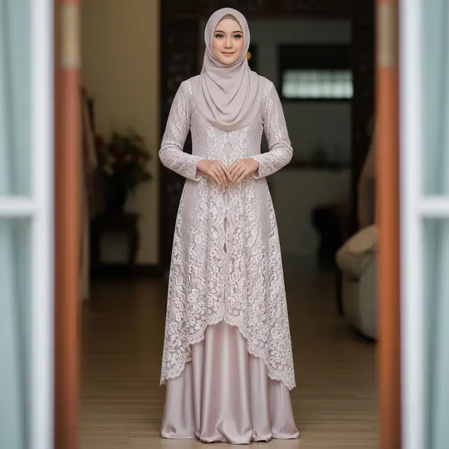 9 Model Gamis Brokat Cantik, Tampil Anggun dan Modern di Setiap Acara