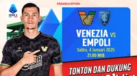 Jadwal pertandingan Serie A antara Venezia vs Empoli pada matchweek ke 19 di Vidio. (sum. doc. vidio.com)