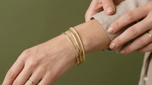 Model Gelang Emas Tipis Cocok untuk Stacking. Gemini