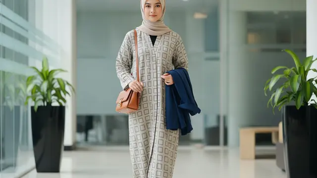 Outfit Minimalis Gamis untuk ke Kantor dan Acara Santai (Image by Gemini AI)