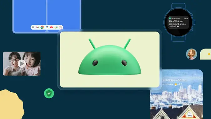 Logo baru Android yang diam-diam sudah dipajang Google di sejumlah kesempatan. (Dok: Google)