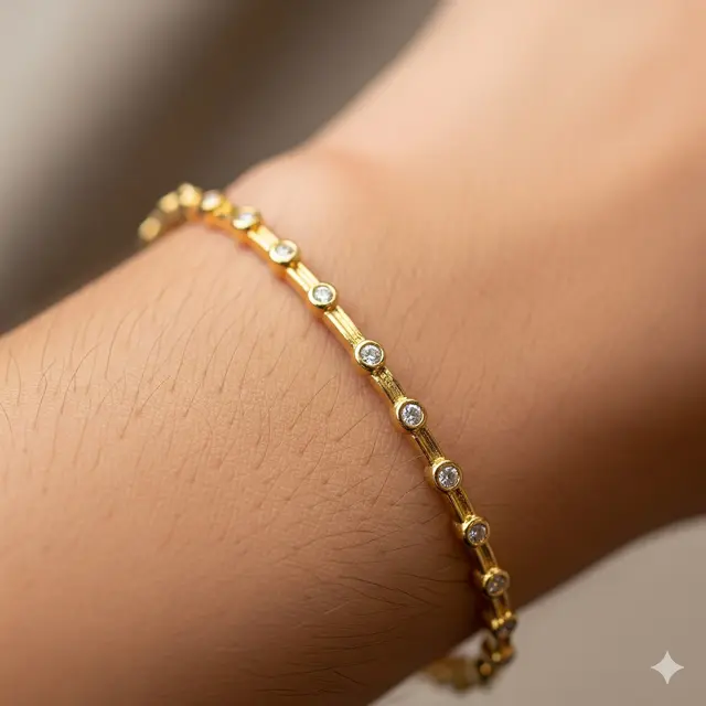 Bangle Tabur Zircon/Berlian Imitasi