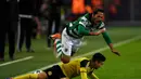  Ekspresi pemain Borussia Dortmund, Adrian Ramos, setelah mencetak gol ke gawang Sporting CP dalam laga Grup F Liga Champions di Signal Iduna Park, Rabu (2/11/2016) waktu setempat. (AFP/Patrik Stollarz)