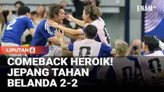 Jepang berhasil mencuri satu poin dramatis usai menahan imbang Belanda 2-2 pada laga pembuka Grup F Piala Dunia 2026, Minggu. Gol penyeimbang Daichi Kamada pada menit ke-88 membuat ribuan pendukung Samurai Blue bersorak histeris dan menggagalkan keme...