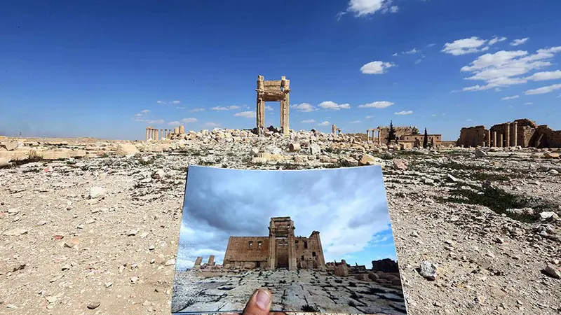 Foto-foto Sebelum dan Sesudah ISIS Merusak Monumen Bersejarah