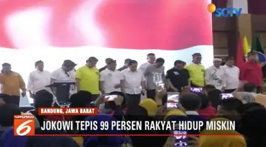 Jokowi repis tudingan Prabowo tentang 99 persen rakyat Indonesia hidup pas-pasan cenderung miskin.