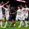 Momen selebrasi para pemain Real Madrid gol Gonzalo Garcia dalam laga Liga Spanyol antara Real Madrid vs Athletic di Santiago Bernabeu, 24 Mei 2026. (AP Photo/Manu Fernandez)