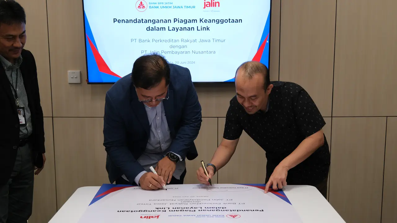 PT Jalin Pembayaran Nusantara (Jalin)bekerja sama dengan PT Bank Perkreditan Rakyat Jawa Timur (Bank UMKM Jatim). (Liputan6.com/ ist)