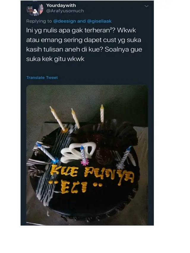 7 Potret Tulisan Kocak di Kue Ulang Tahun Ini Bikin Geleng Kepala