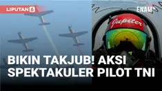 Melihat aksi spektakuler Jupiter Aerobatic Team di langit Jakarta dalam rangka HUT ke-80 TNI.
