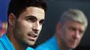 Dalam foto file Selasa, 15 September 2015 ini, Mikel Arteta dari Arsenal menghadiri konferensi pers di Zagreb, Kroasia. Arsenal merekrut Mikel Arteta sebagai pelatih pada Jumat, 20 Desember 2019. (AP Photo/Darko Bandic)