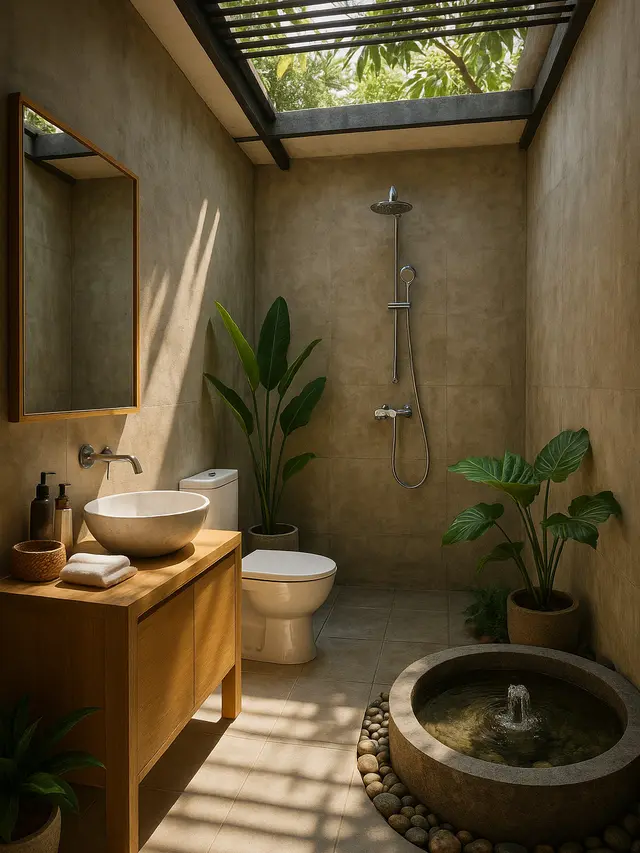 Inspirasi Kamar Mandi Semi Outdoor