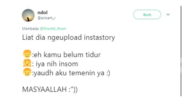 Cuitan kocak (Sumber: Twitter/@/anisarh_r)