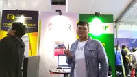 Bayu Febianto, Co-founder startup Shortir saat ditemui di Local Startup Fest di Jakarta, Minggu (26/2/2017).